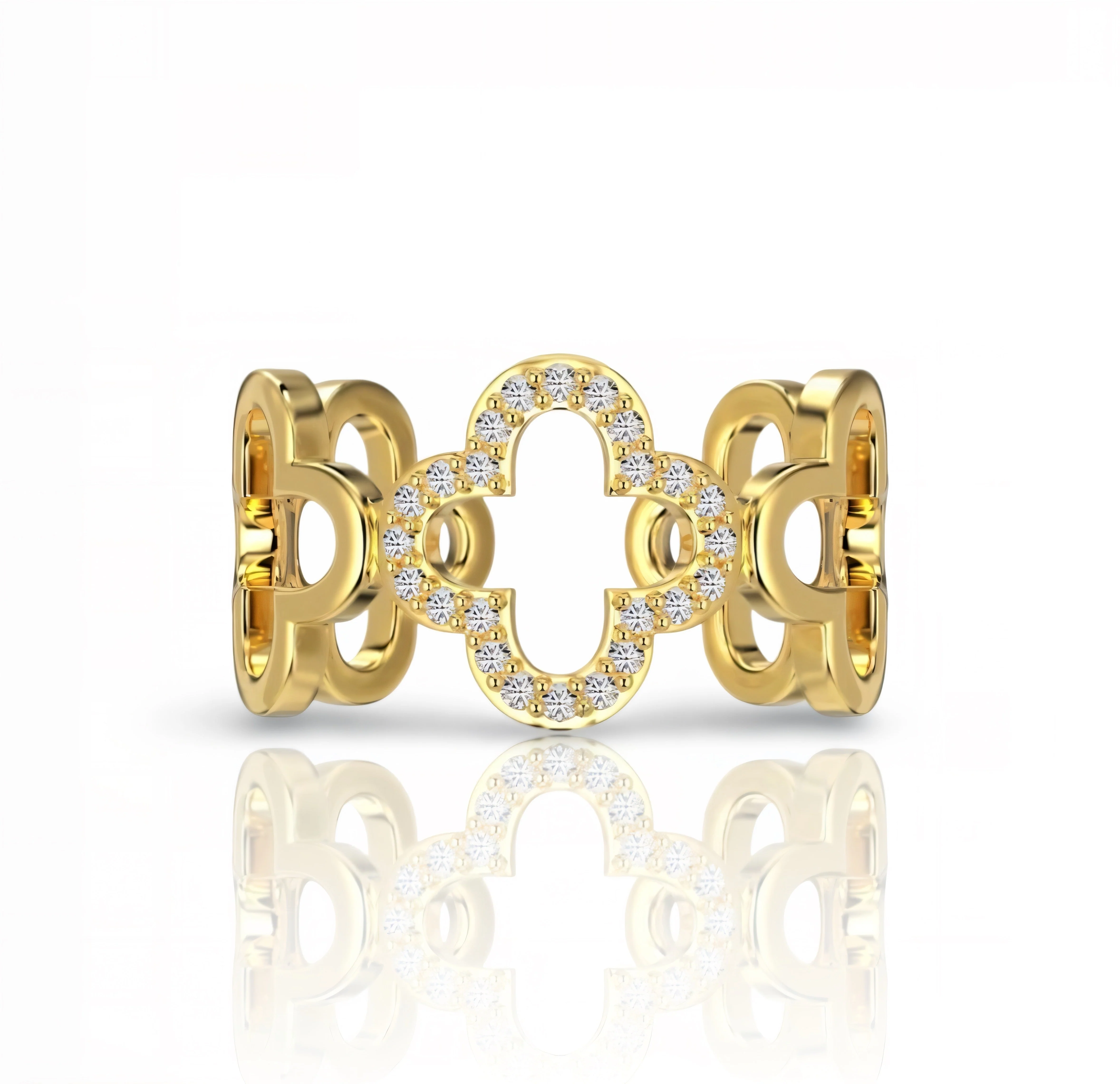 Gold Luxe Clover Ring | 925 Sterling Silver