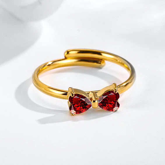 Stainless steel bow adjustable titanium ring does not fade