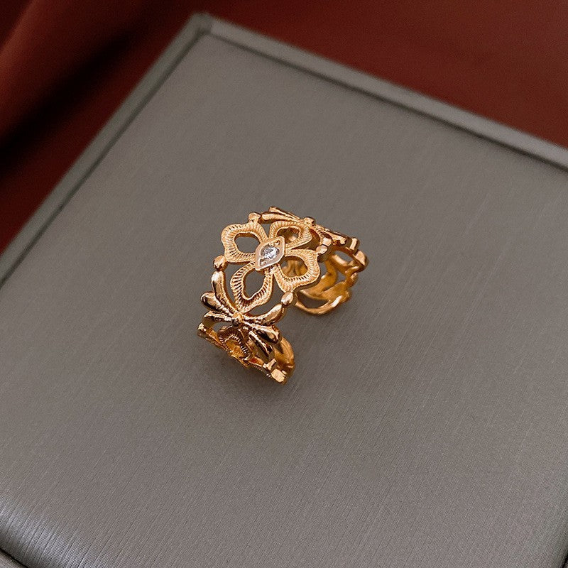 Real gold electroplated zircon split ring