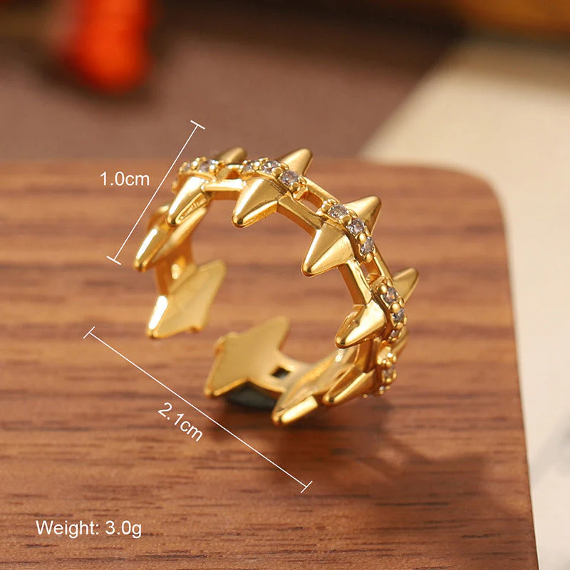 Natural stone geometric ring