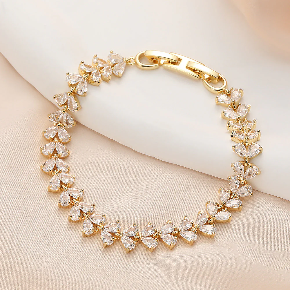 High quality zircon flower oval bracelet