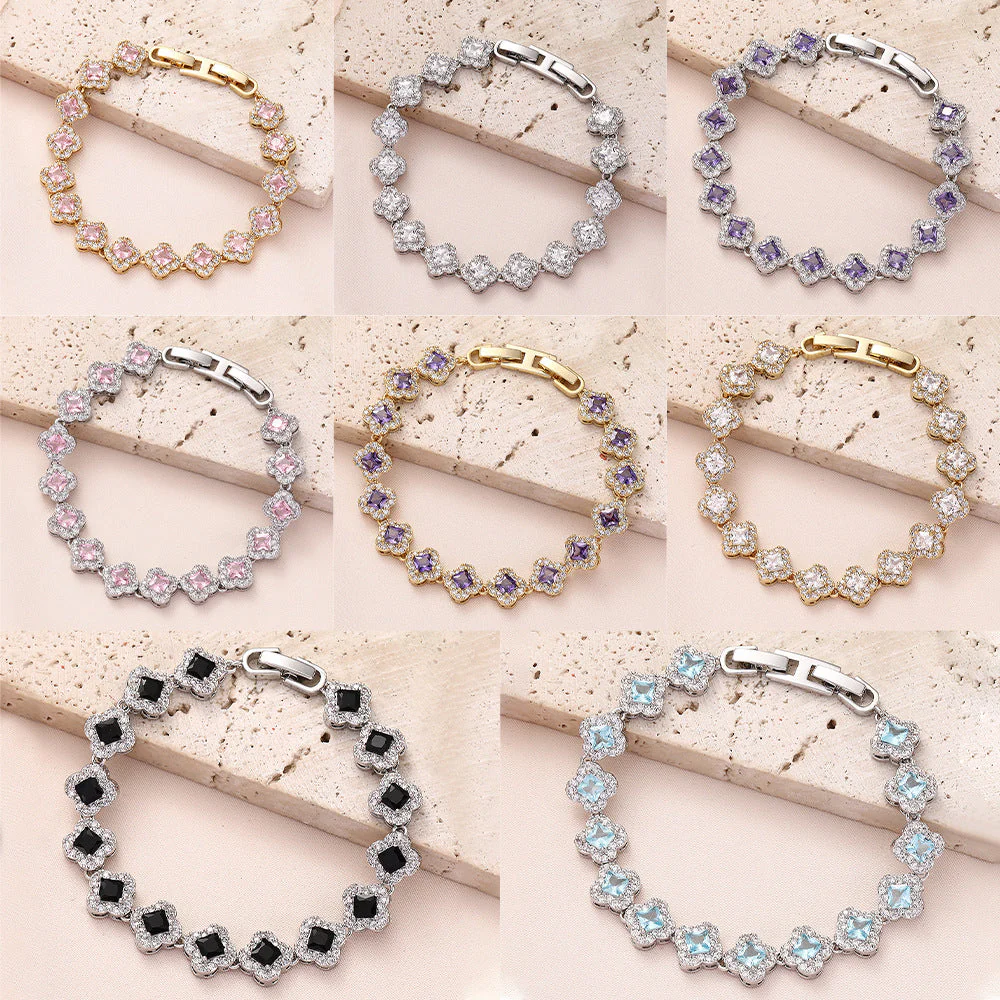 Brass zircon bracelet