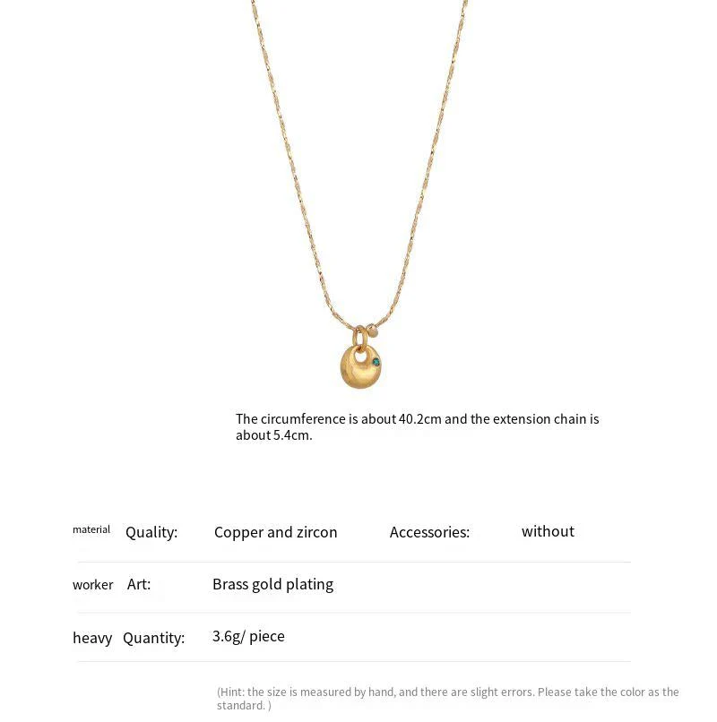 Emerald zircon necklace sand gold earrings