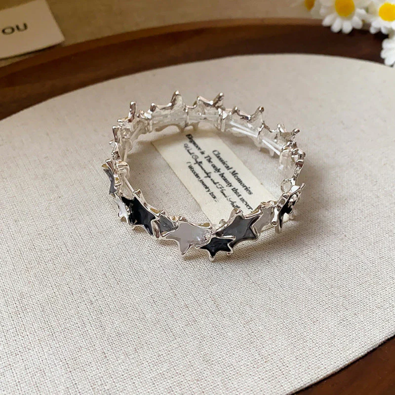 Oil dripping geometric round star butterfly color bracelet