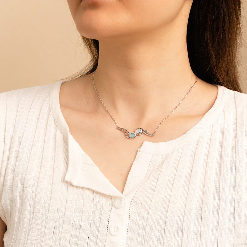 Aquamarous Necklace Earrings