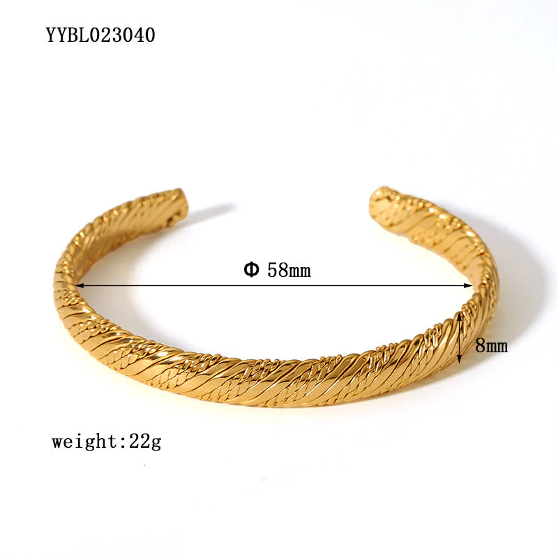 Stainless steel knotted bracelet colorfast 18K gold-plated titanium steel