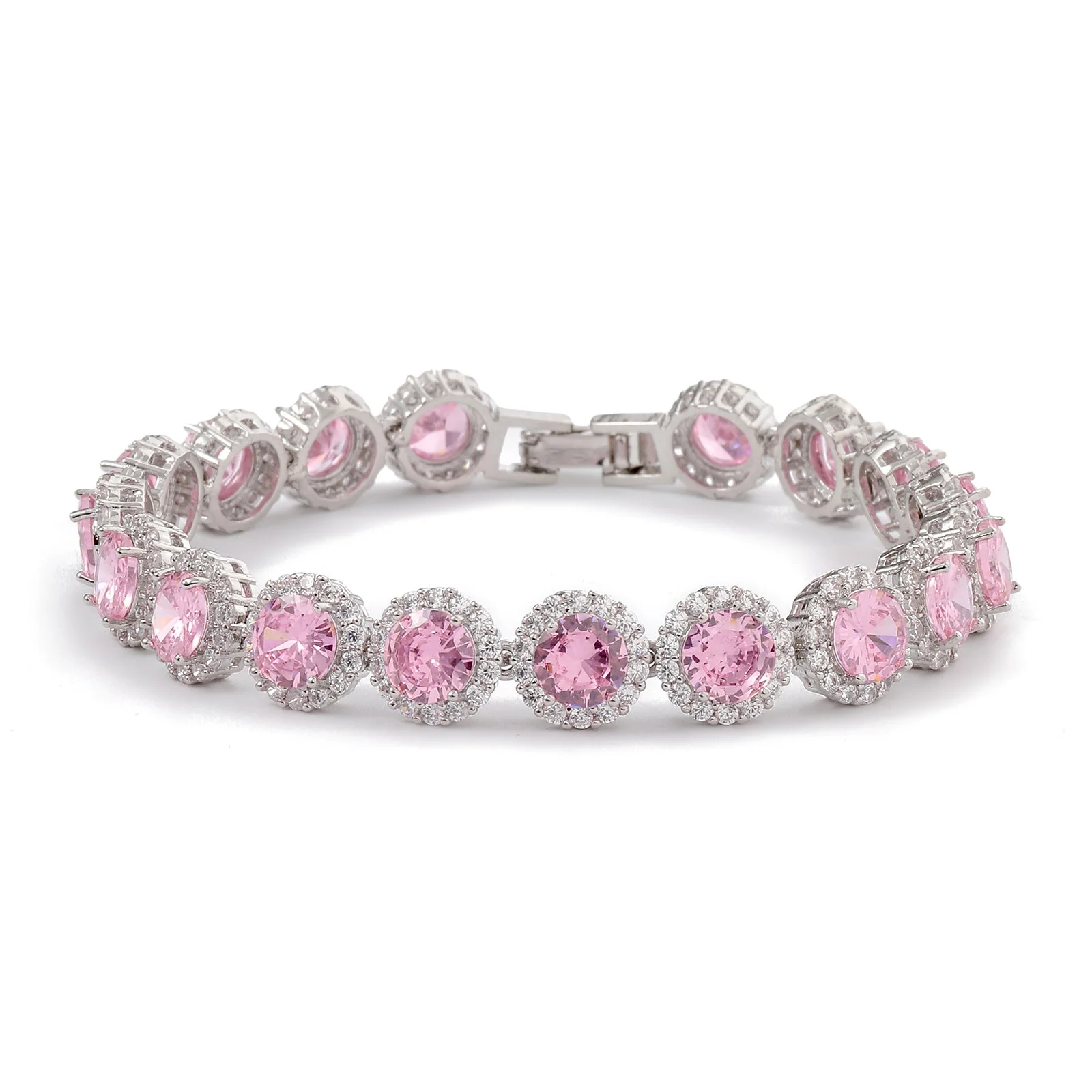 Hollow round bracelet with gold-plated inlaid zircon