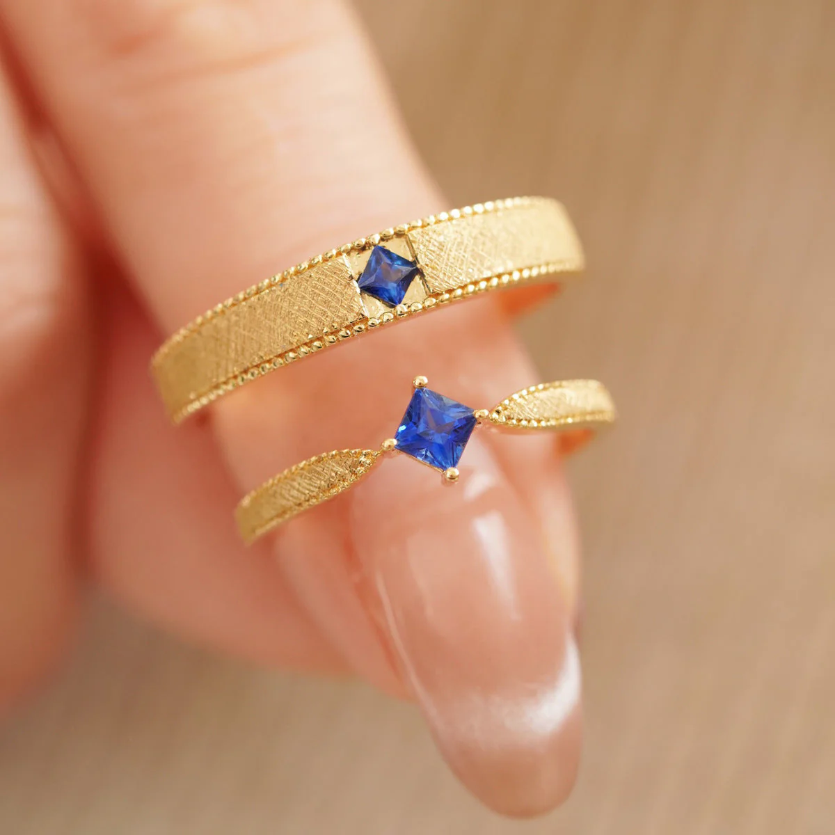 S925 sterling silver couple ring