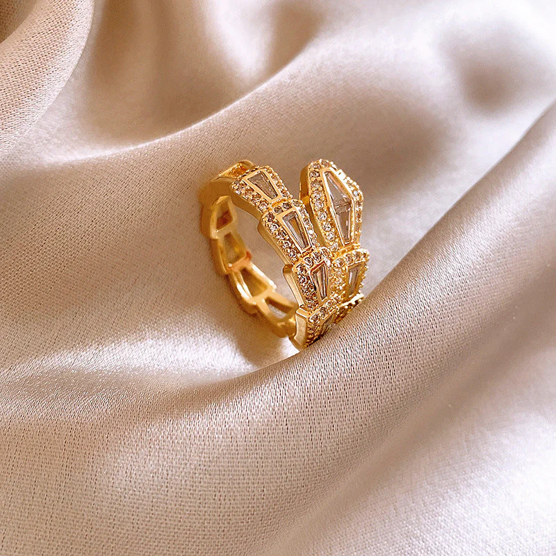 Real gold electroplated zircon split ring