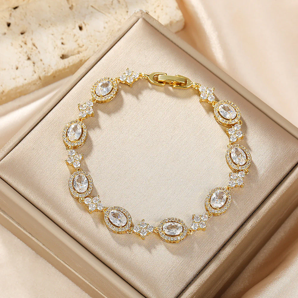 Full Diamond Zircon Chain Bracelet