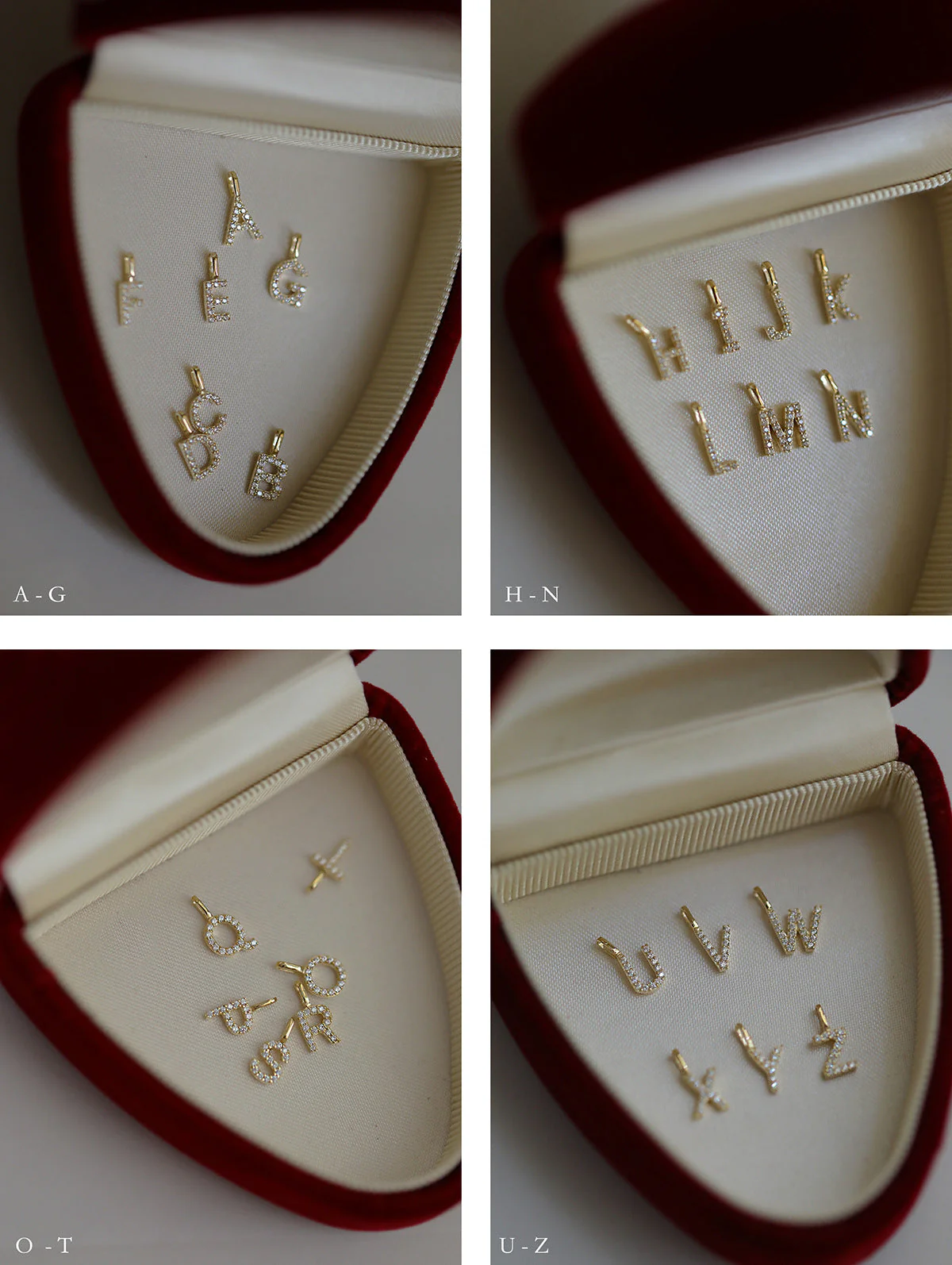 Your name ~S925 sterling silver plated with 14K gold 26 letters necklace pendant cute mini couple DIY