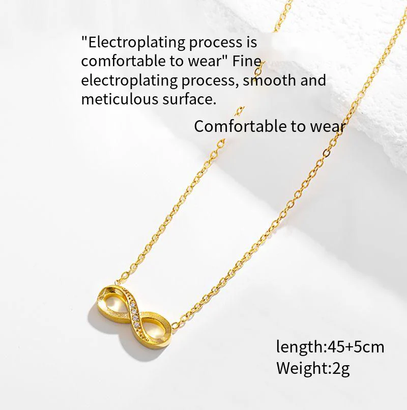 Stainless steel diamond studded infinite loop 8-shaped necklace bracelet earring set