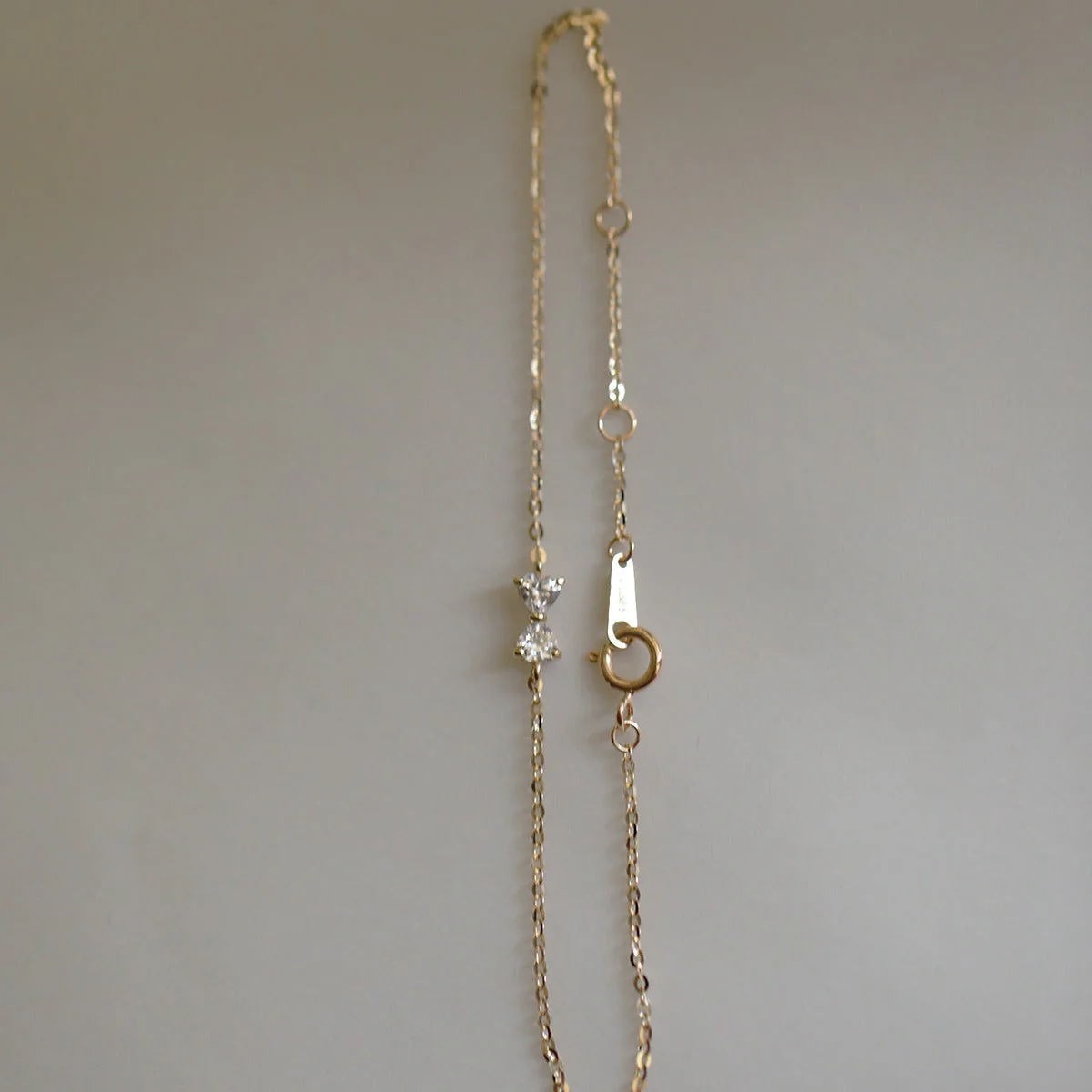 S925 silver-plated 14K yellow gold bow inlaid with very fine bracelet