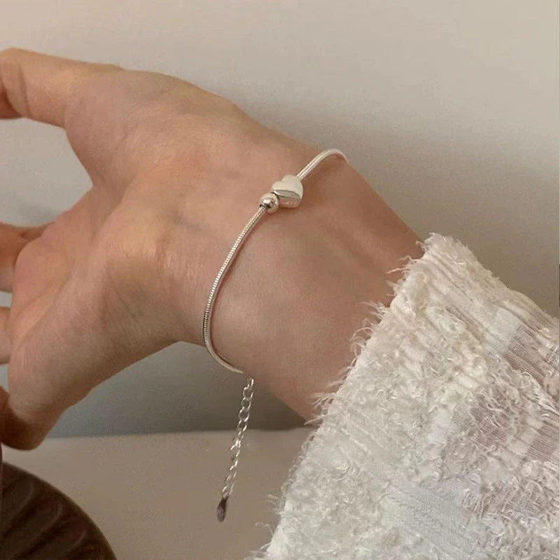 Metal Love Pendant Bracelet