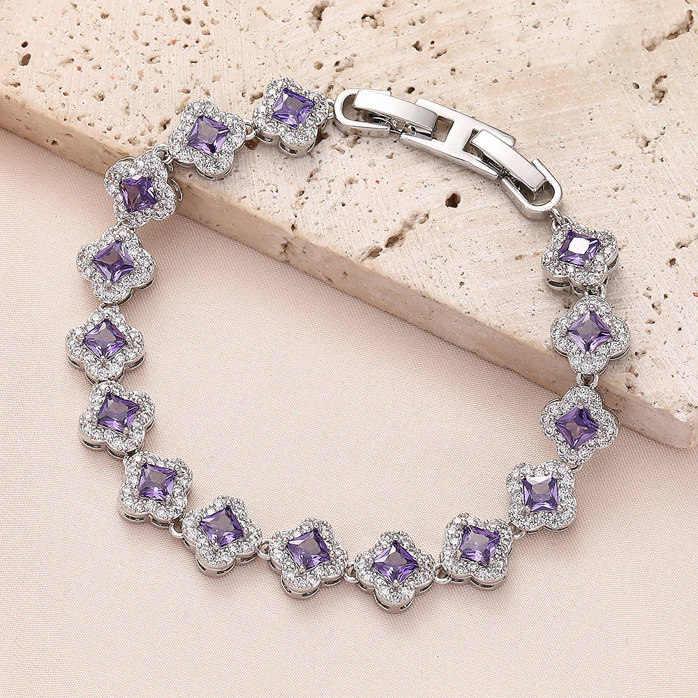 Brass zircon bracelet