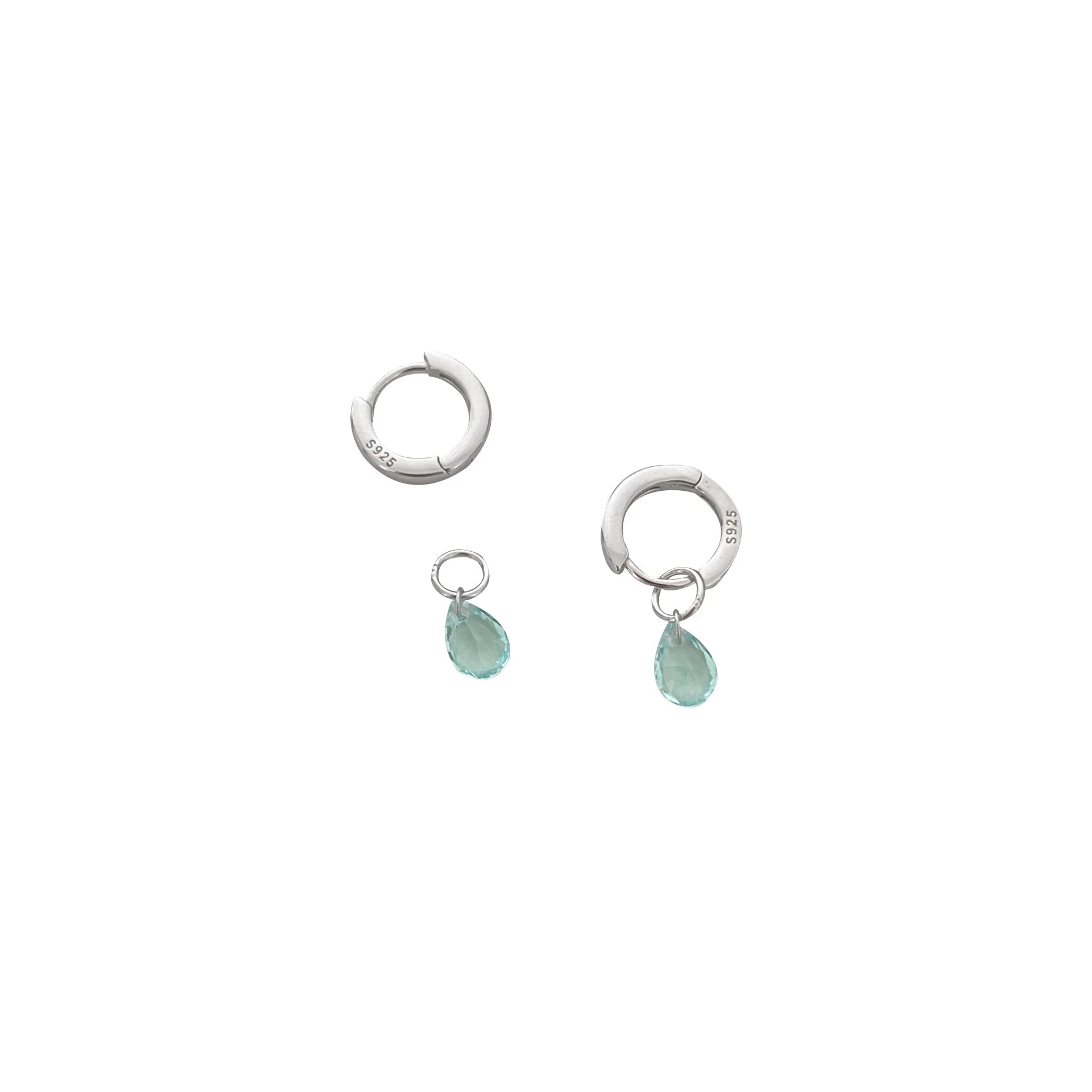 S925 Sterling Silver Blue Drop Earrings
