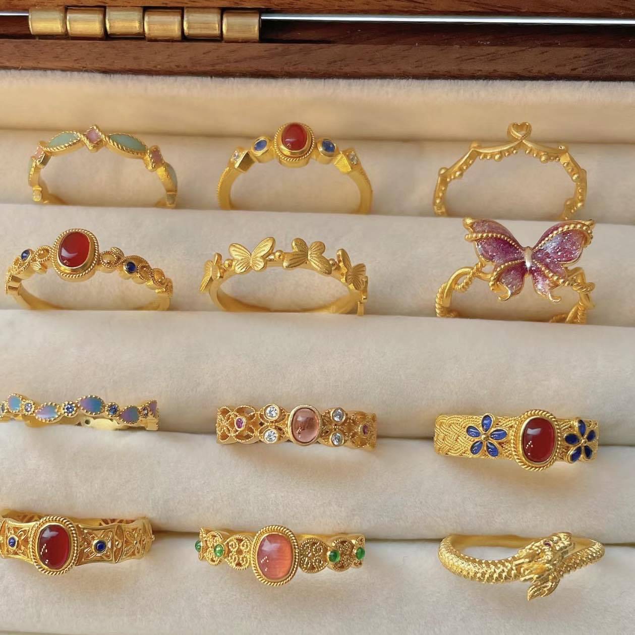 Real gold electroplated zircon split ring