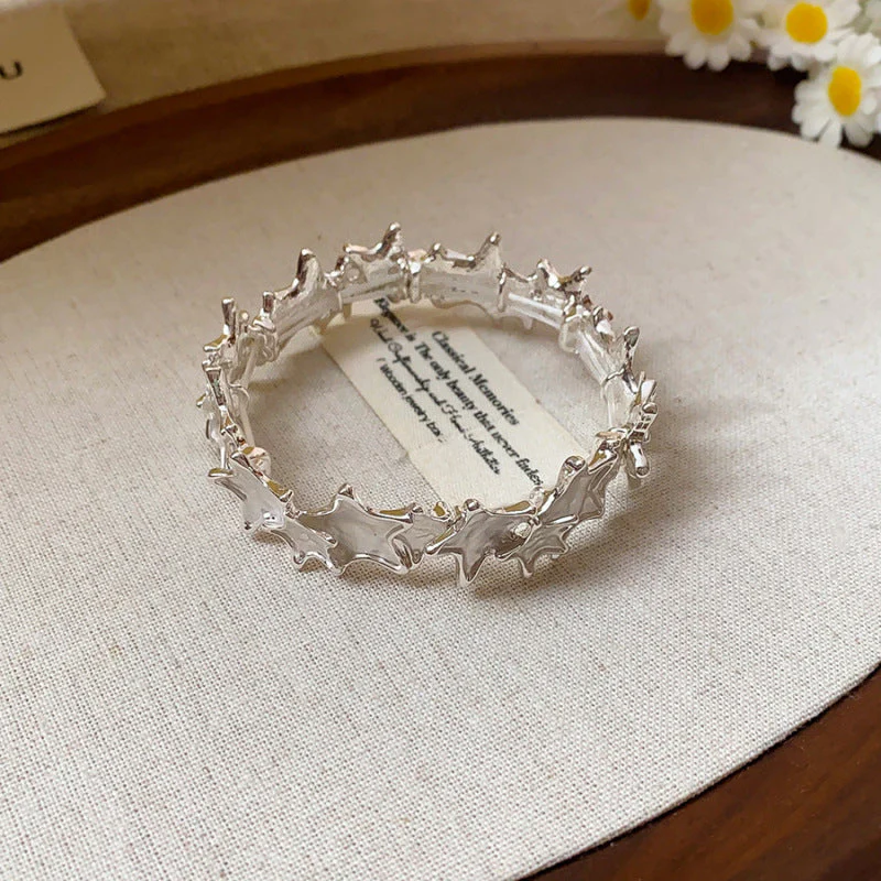 Oil dripping geometric round star butterfly color bracelet