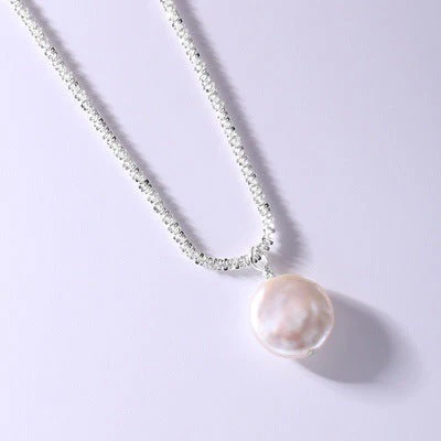 S925 Sterling Silver Baroque Freshwater Pearl Necklace