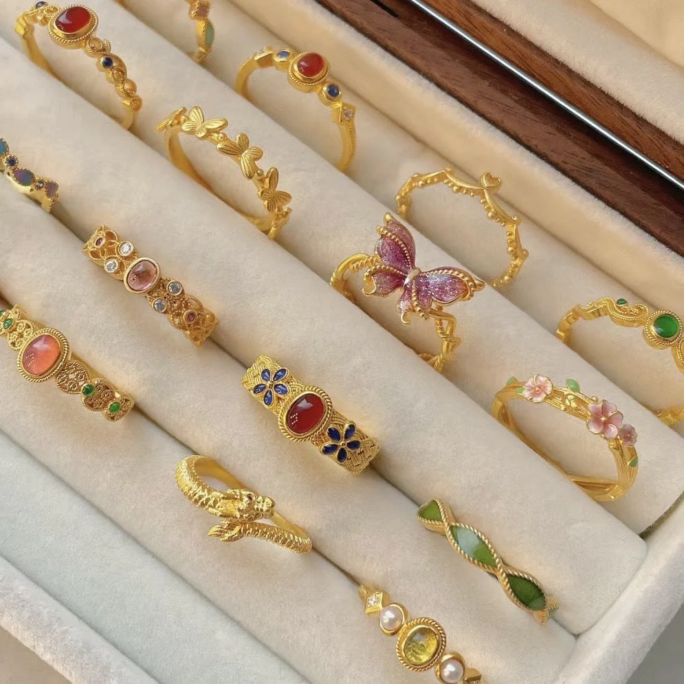 Real gold electroplated zircon split ring