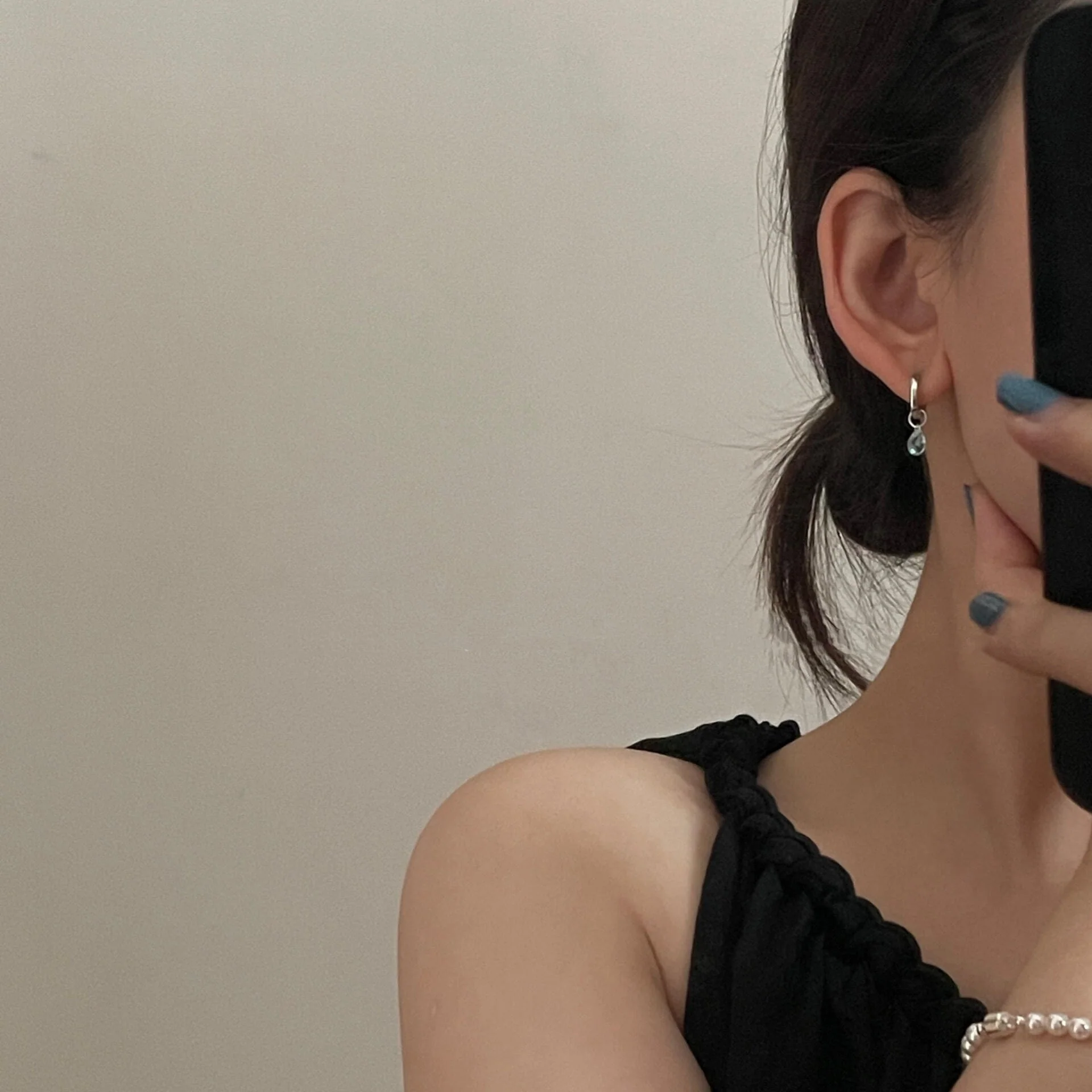 S925 Sterling Silver Blue Drop Earrings