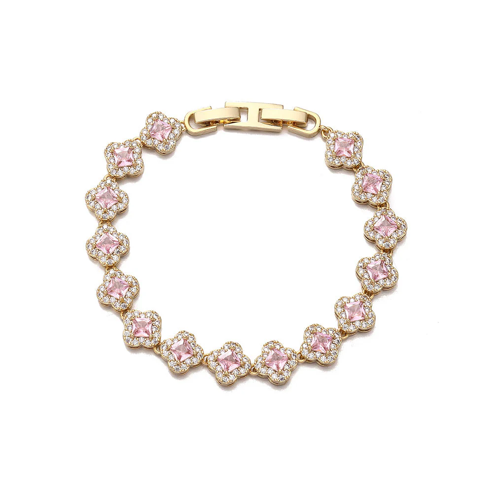 Brass zircon bracelet