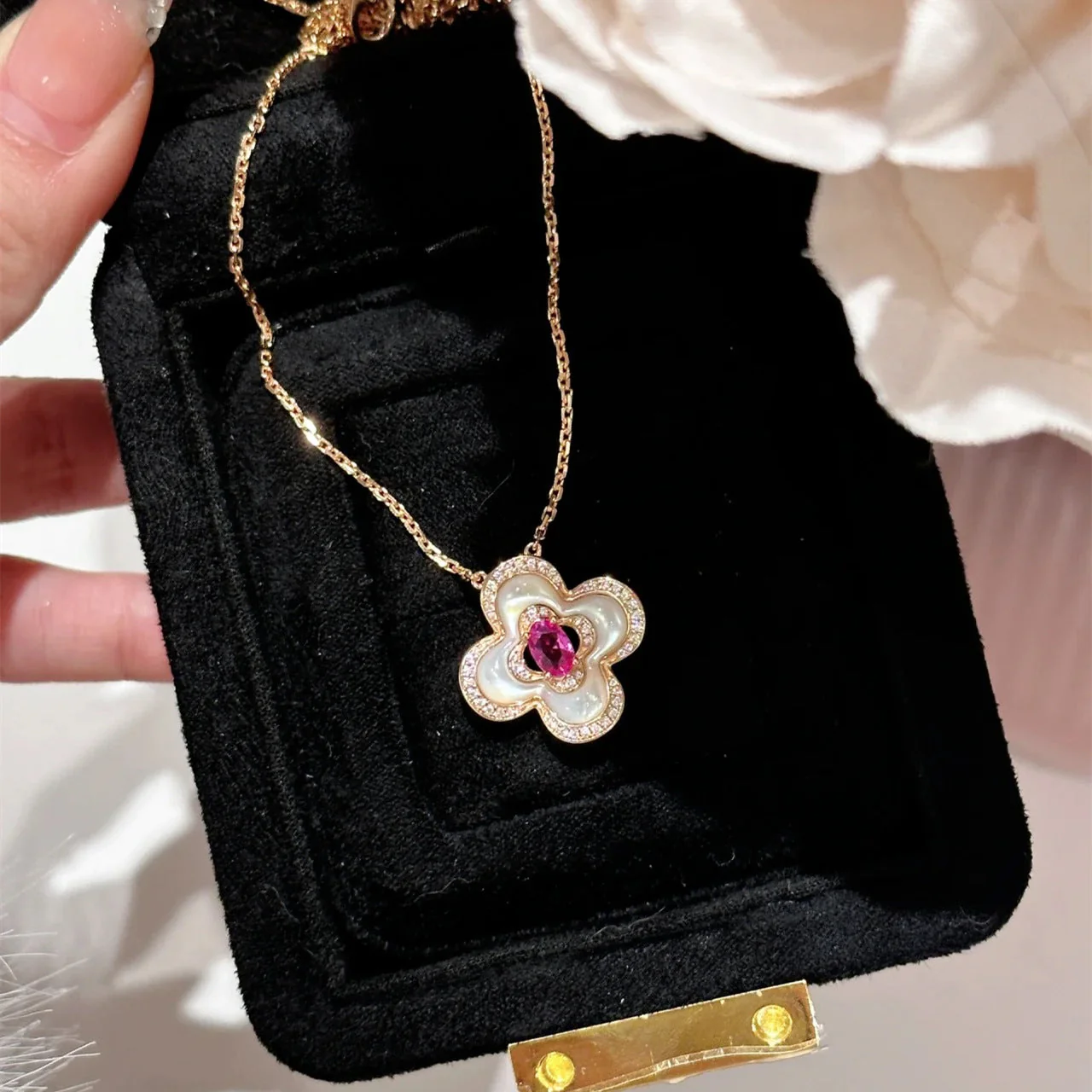 White fritillary necklace