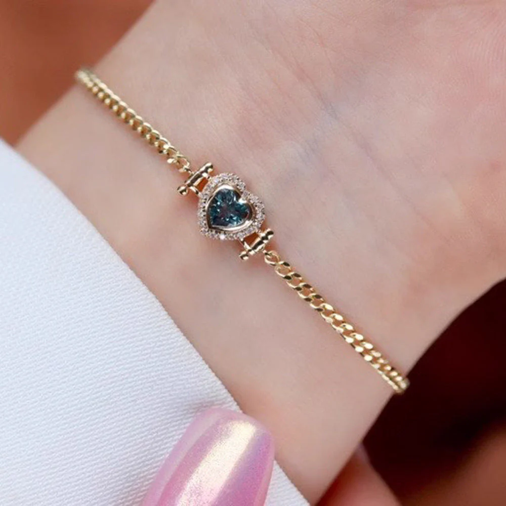 S925 sterling silver heart-shaped bracelet