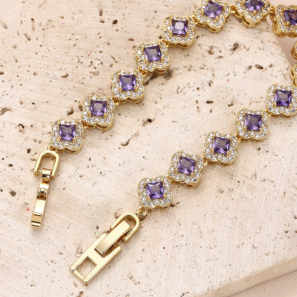 Brass zircon bracelet