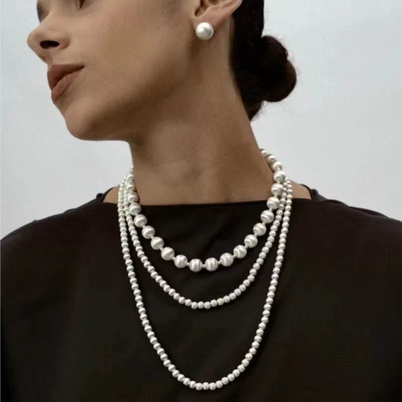 Brushed Beaded Necklace Bracelet ring earrings