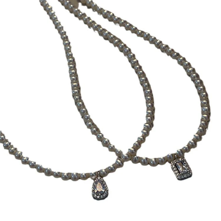 Water Drop Zircon Freshwater Pearl Necklace