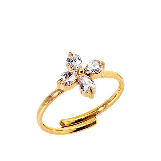 Zircon titanium steel colorfast bracelet necklace ring earrings jewelry set