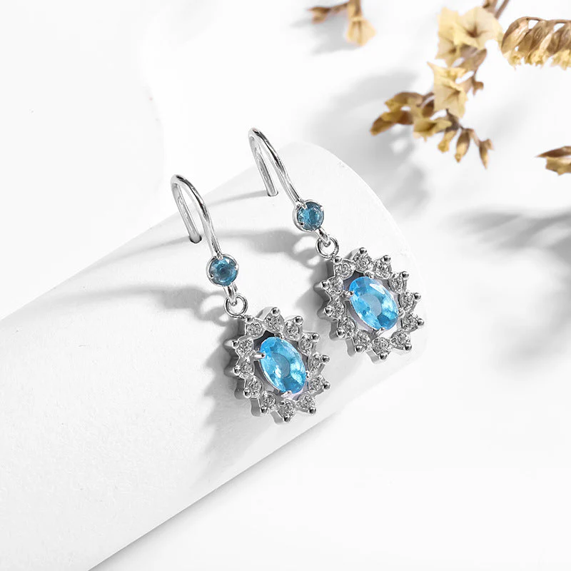 Zircon-inlaid 18K stainless steel stud gold titanium steel earrings