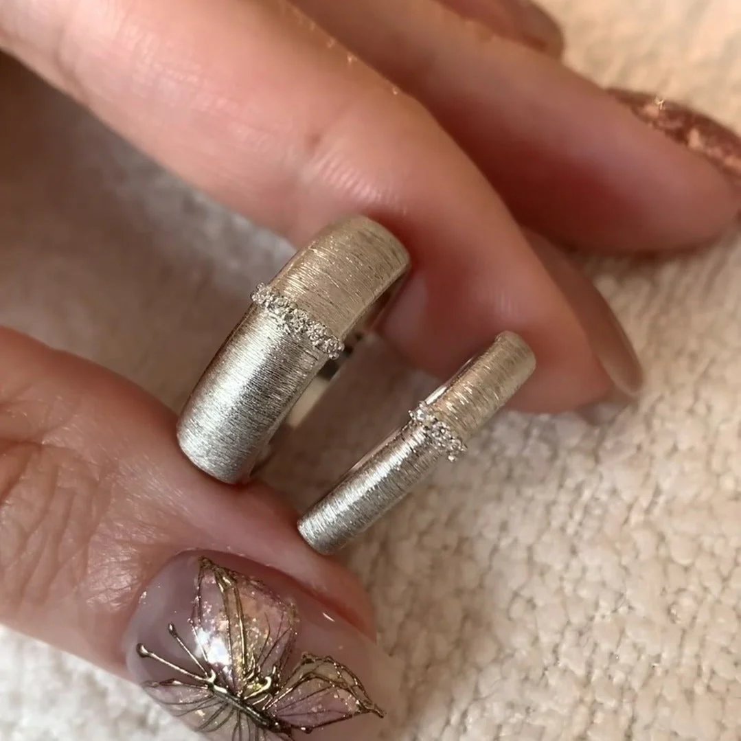 925 Sterling Silver Wire-drawing Craft Forging Ring