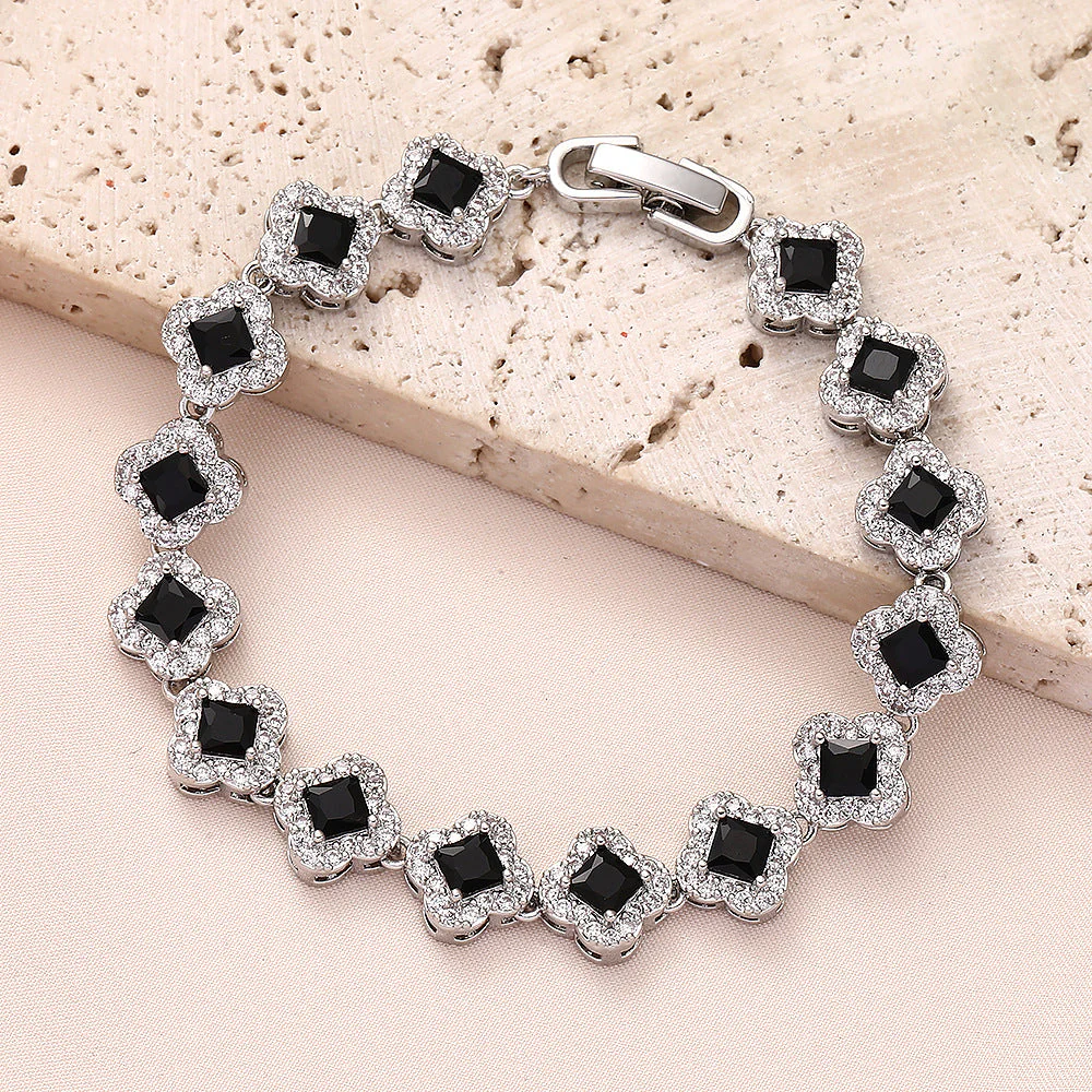 Brass zircon bracelet