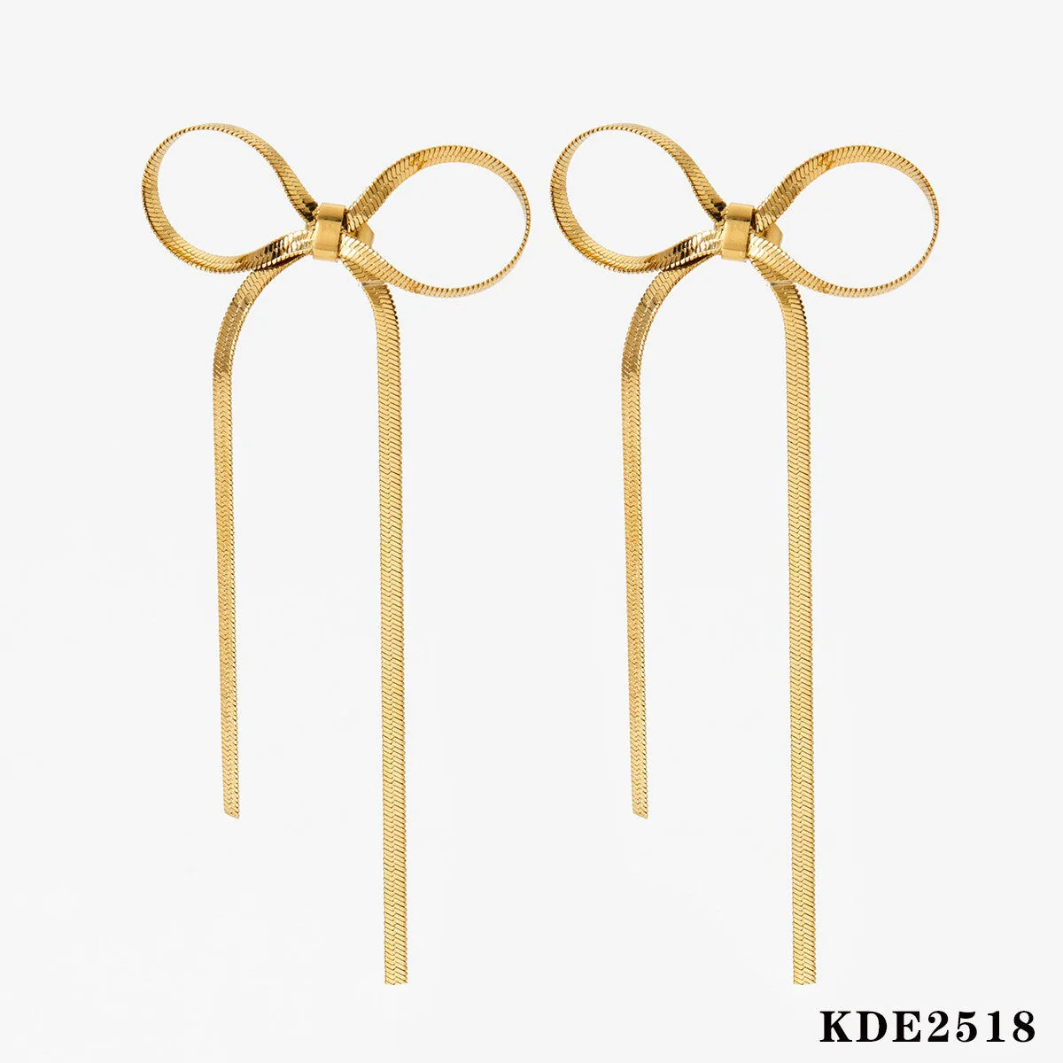 Bow stainless steel vacuum plated necklace bracelet earrings