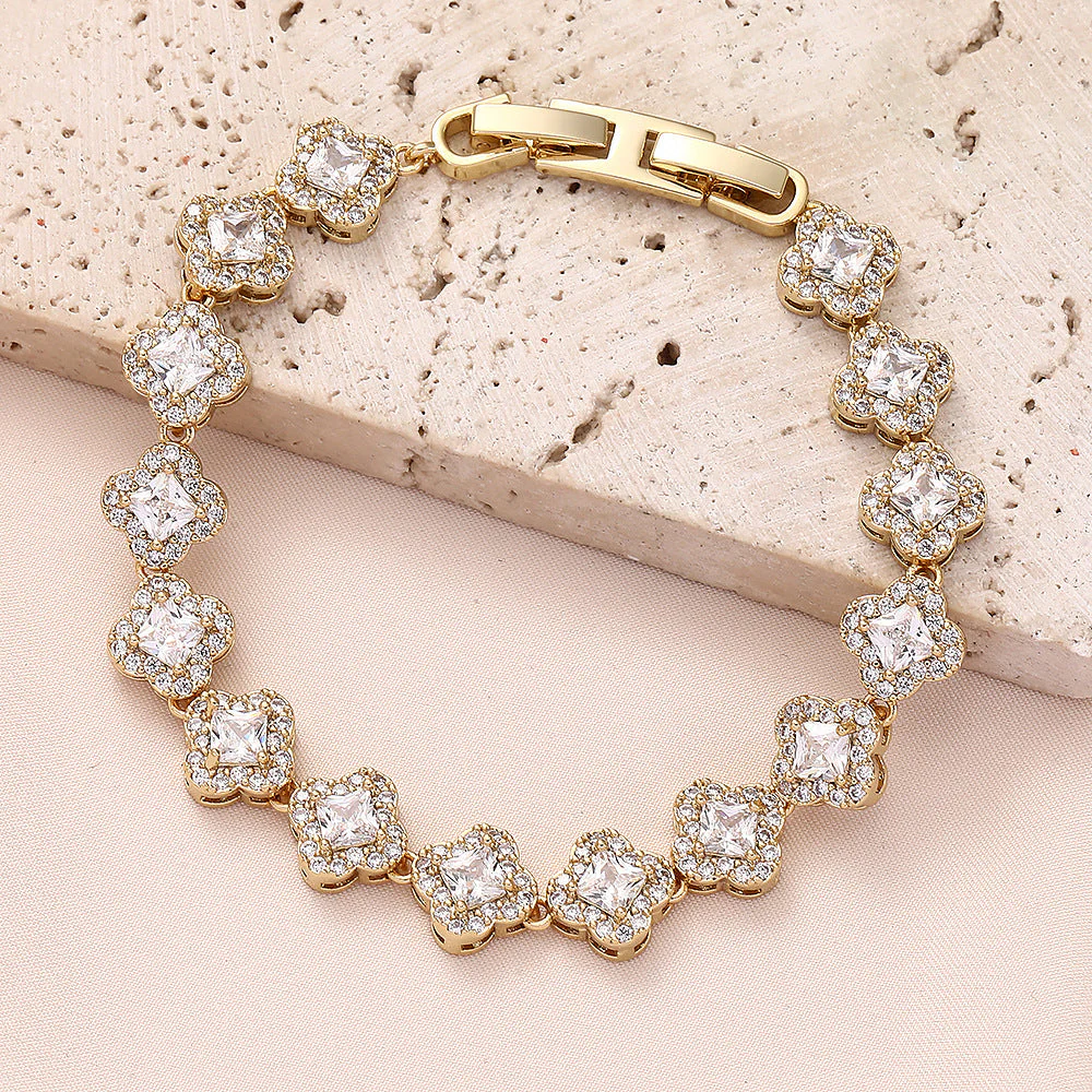 Brass zircon bracelet