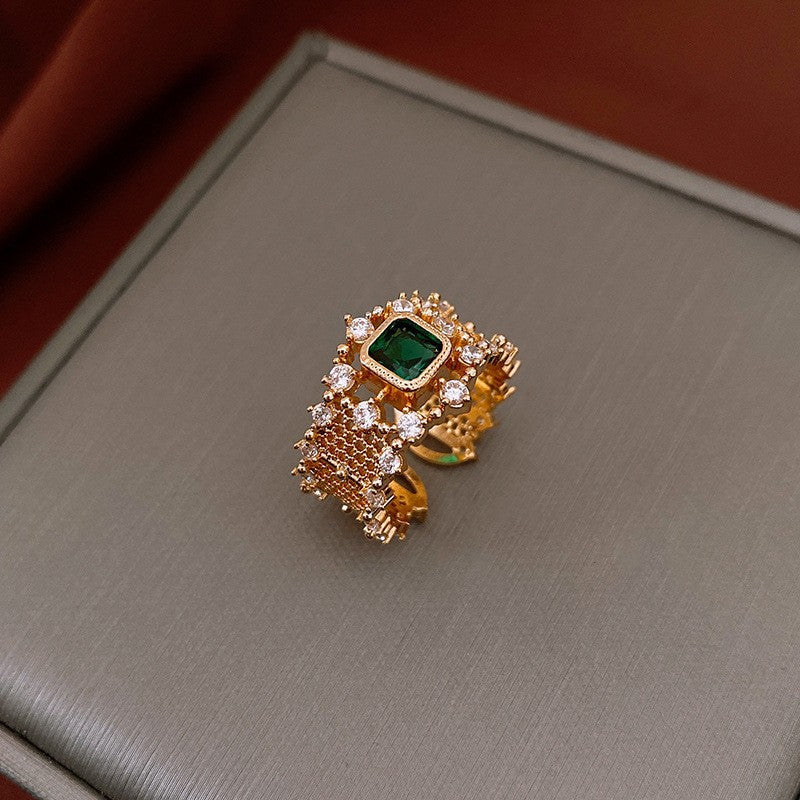 Real gold electroplated zircon split ring