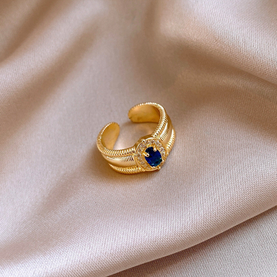 Real gold electroplated zircon split ring