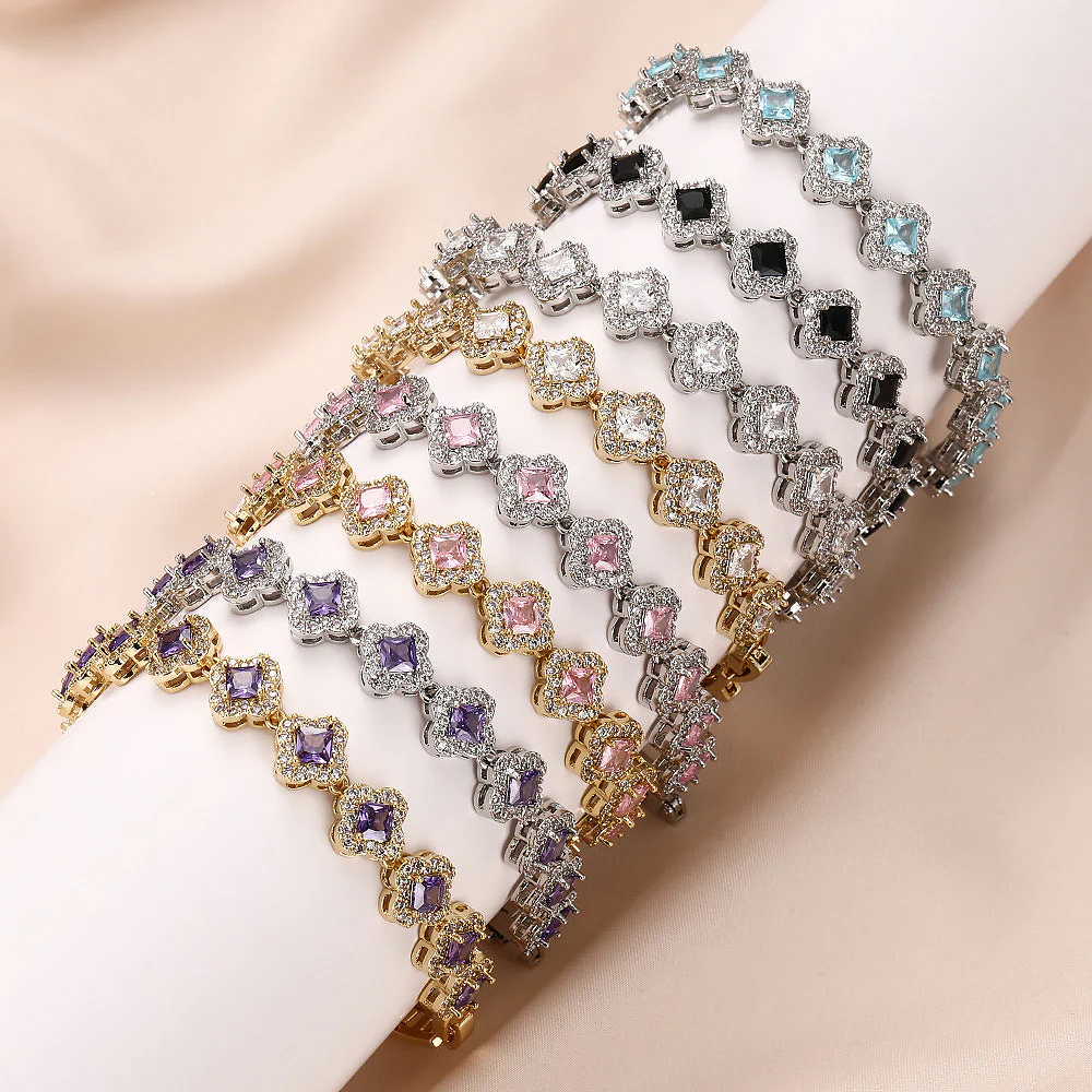 Brass zircon bracelet