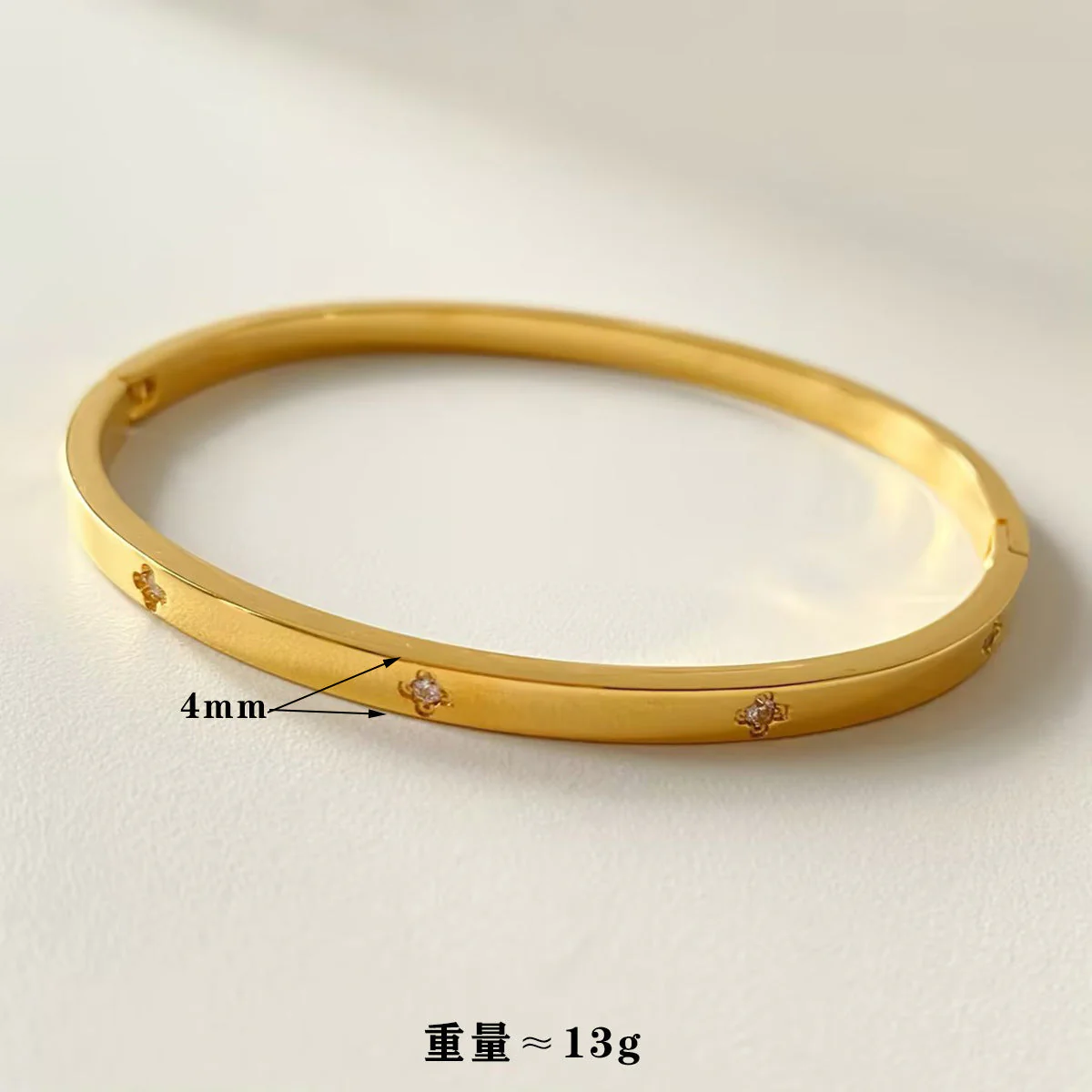 Stackable textured love stainless steel vacuum plating non-fading bracelet bracelet