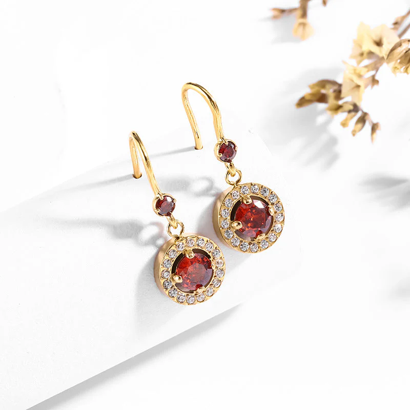 Zircon-inlaid 18K stainless steel stud gold titanium steel earrings