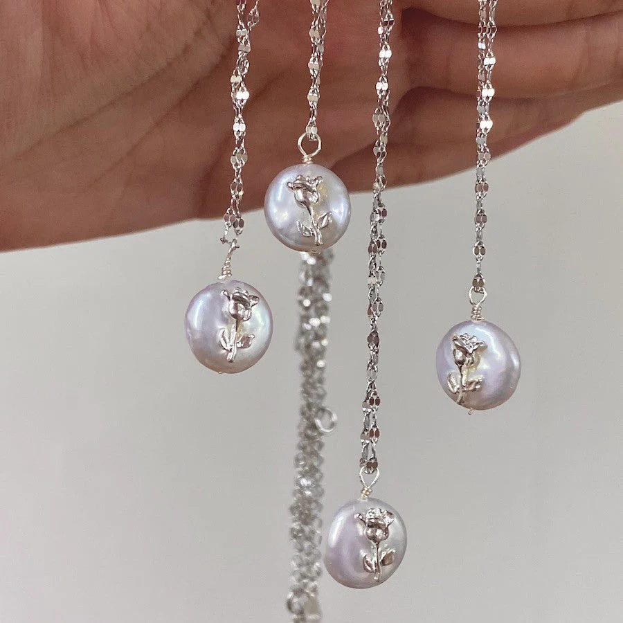 baroque pearl S925 sterling silver necklace