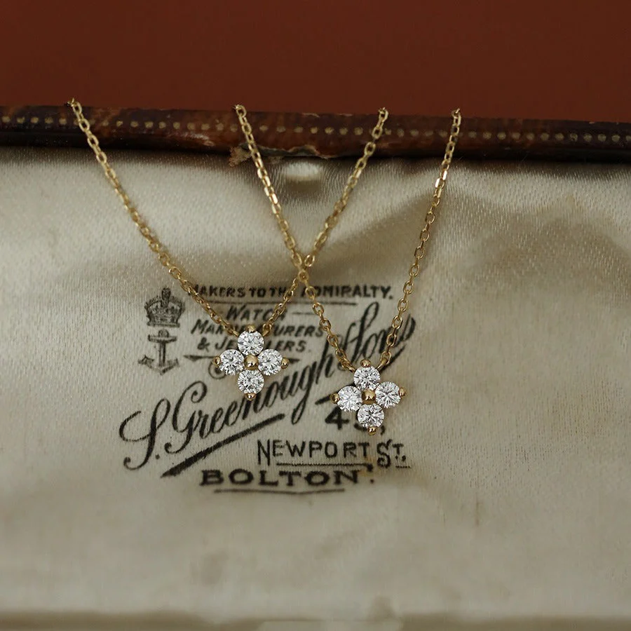 S925 silver-plated 18K gold four-leaf clover necklace