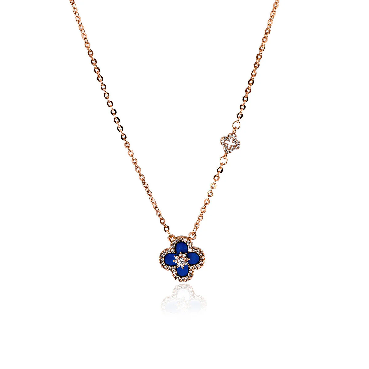 Natural Fritillaria Lucky Clover Bracelet Necklace Set