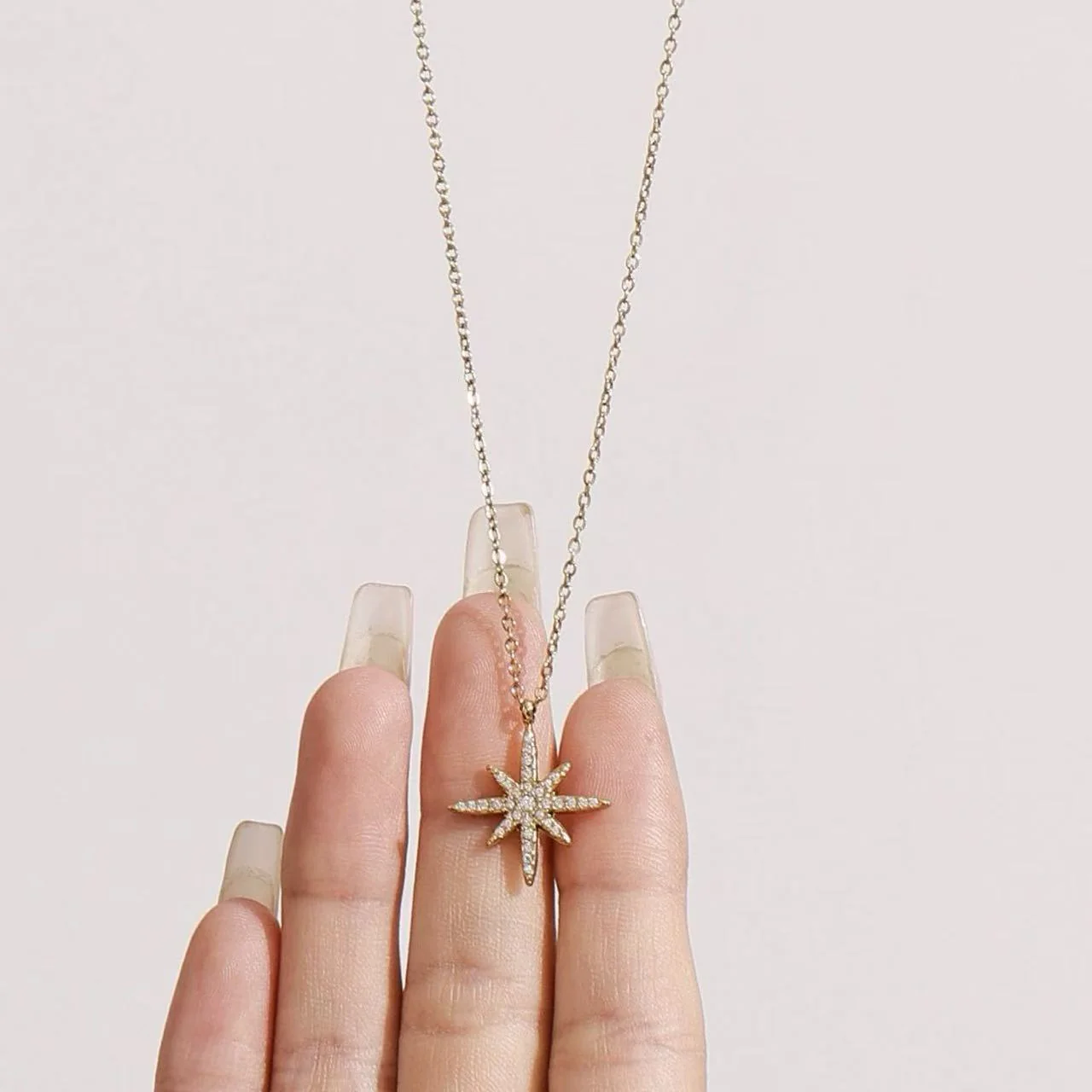 Eight Pointed Star Zircon Necklace