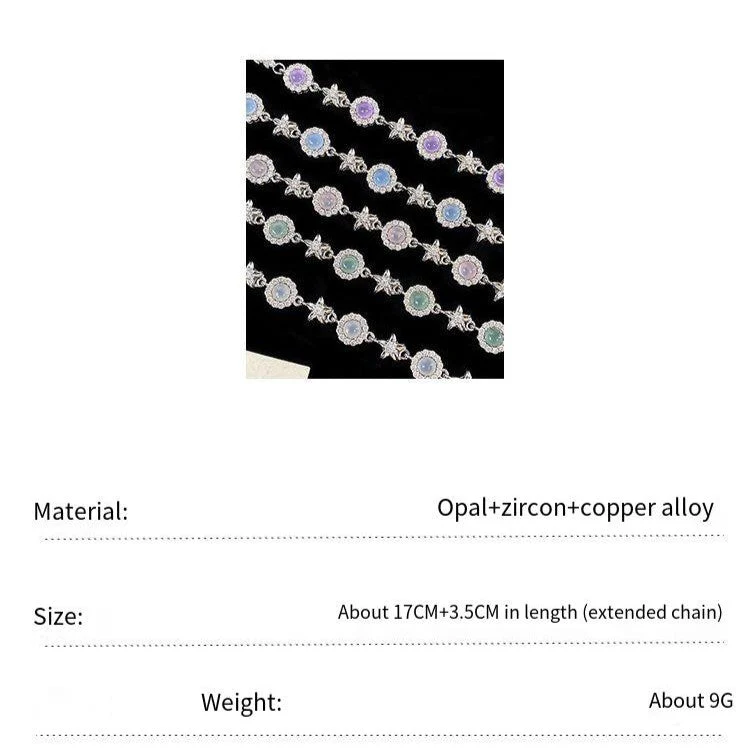 Opal round zircon bracelet