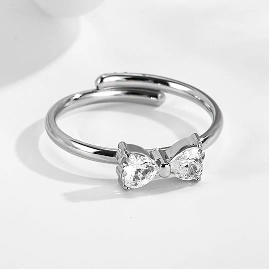 Stainless steel bow adjustable titanium ring does not fade