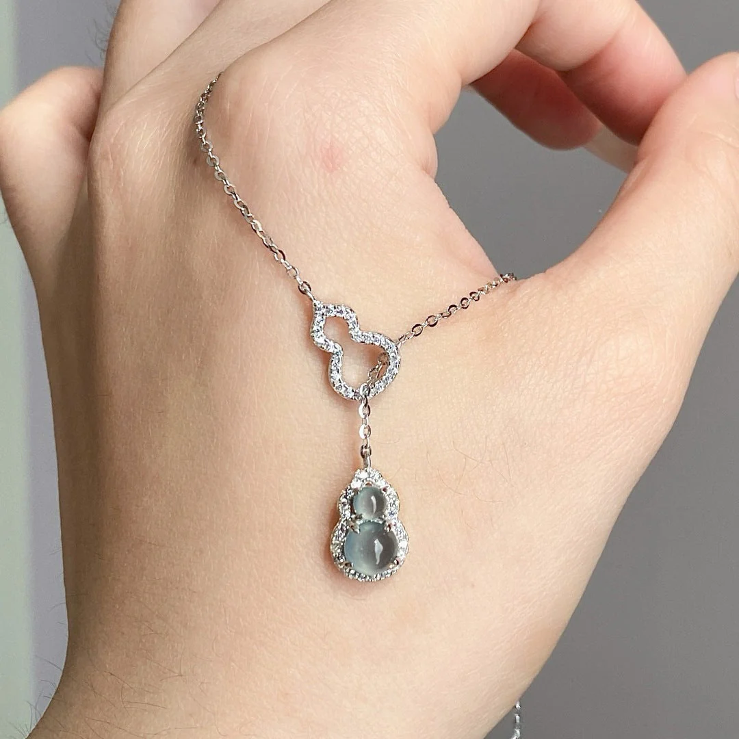 Natural Jade Double Gourd Necklace