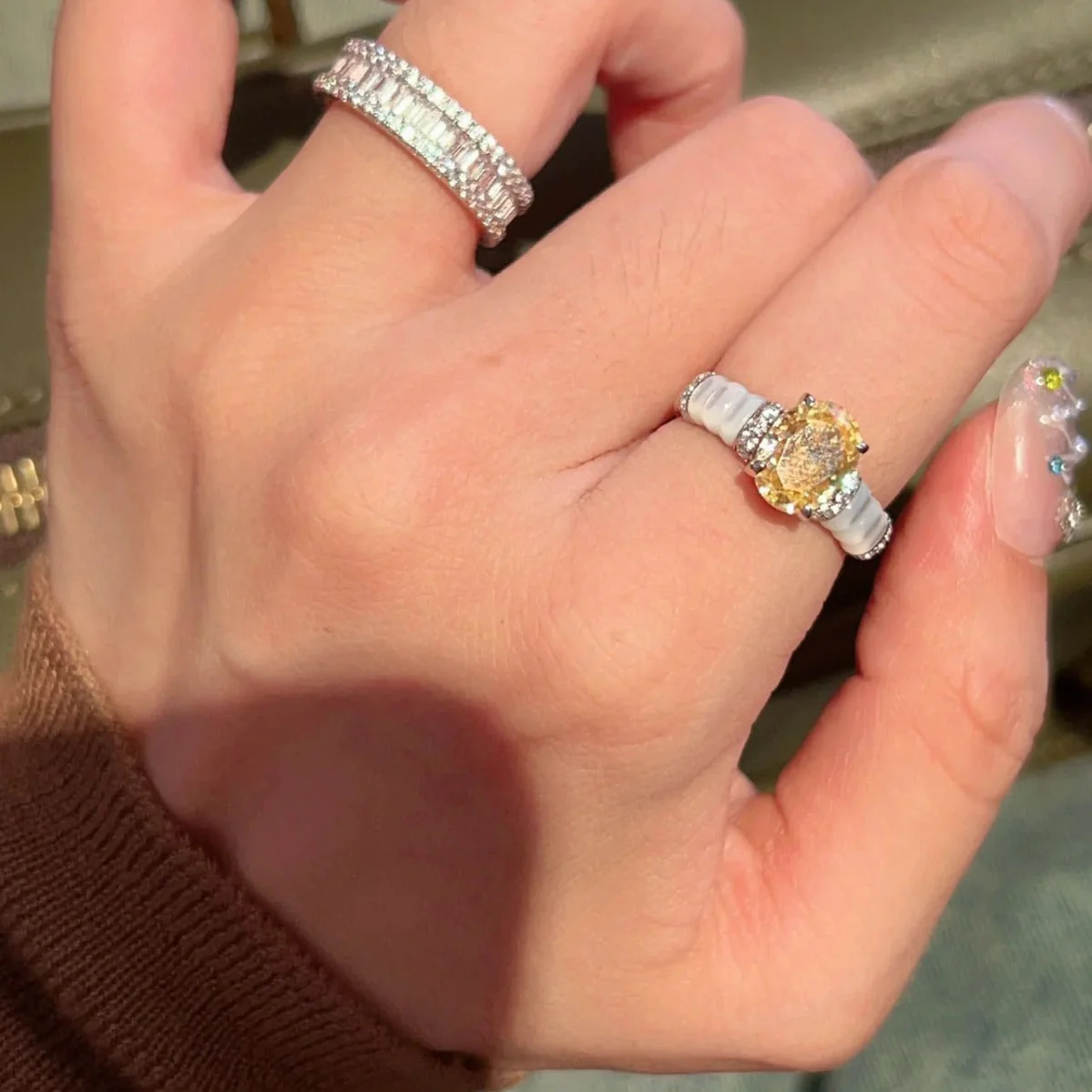 Natural White Fritillaria Ring